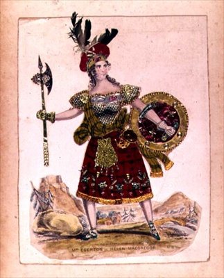 Mrs. Egerton in the role of Helen Macgregor, wife of Rob Roy Macgregor from a dramatisation of the novel Rob Roy by Sir Walter Scott, pub. by A. Park, 1823 by English School